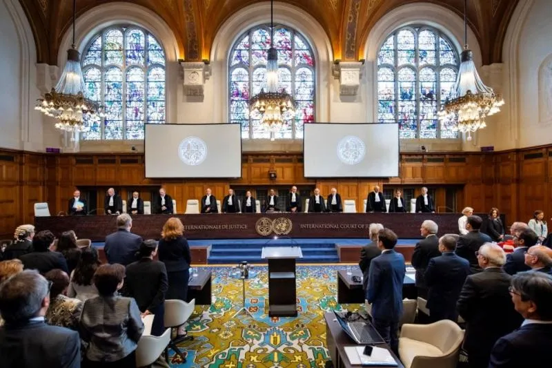 Lembaga peradilan Internasional ini didirikan pada tahun 1945 dan bersidang di Den Haag, Belanda. (Katadata)