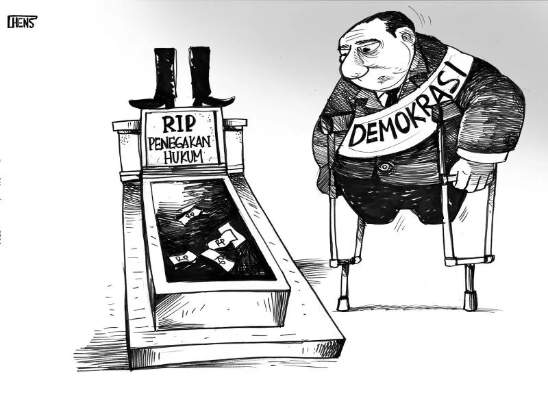 Ilustrasi amtinya demokrasi (Law-Justice)