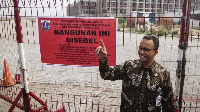 Gubernur DKI Jakarta Anies Baswedan Saat Menyegel Pulau Reklamasi. (Rmol.id)