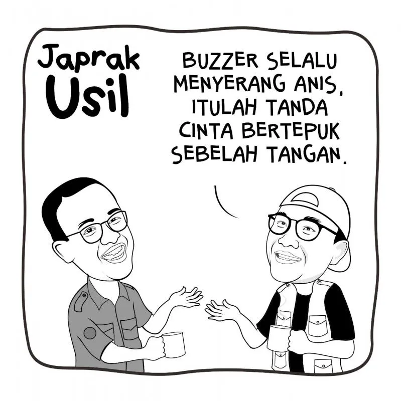 Karikatur Japrak Usil soal buzzer pada Anies. (law-justice.co)