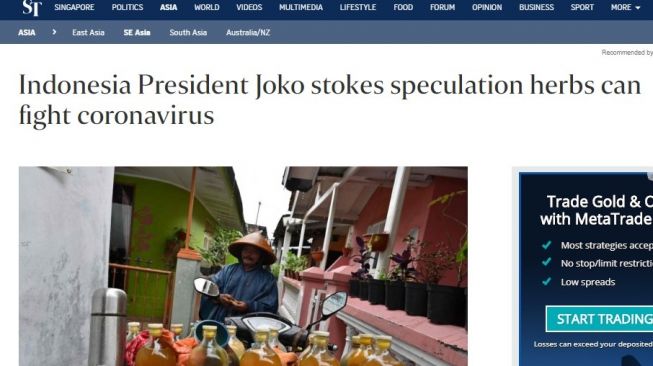 Kritik Jokowi, Media Asing: Jamu Belum Terbukti Tangkal Corona!. (Suara).