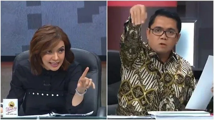 Kolase Najwa Shihab dan Politisi PDI Perjuangan Arteria Dahlan. (tribun).