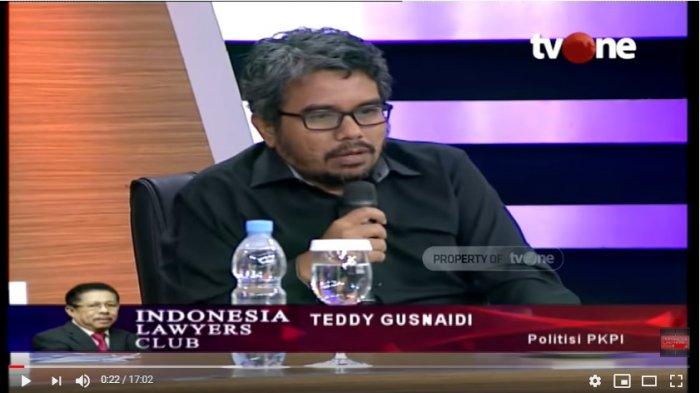 Dewan Pakar Partai Keadilan dan Persatuan Indonesia (PKPI) Teddy Gusnaidi. (Tribunwow).
