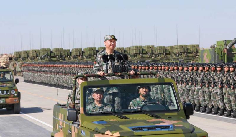 Presiden China Xi Jinping saat bericara di depan militer China (china daily)