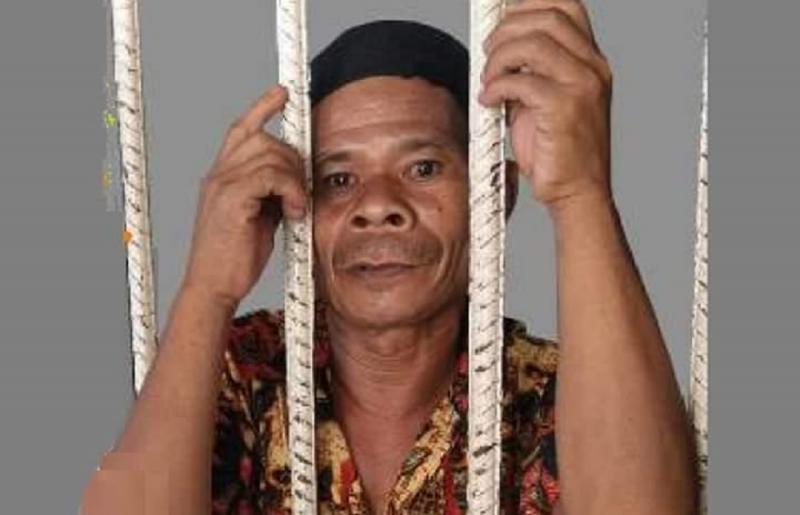 Bongku, 58 tahun. Sejak November tahun lalu ditangkap, diperiksa, ditahan dan diadili karena dianggap melanggar tanah konsesi PT Arara Abadi. (Foto: LBH Pekanbaru)