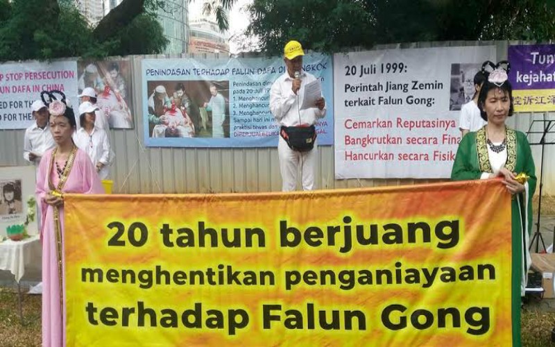 Demo penolakan Genosida PKT ke Falun Dafa. (Etindonesi)