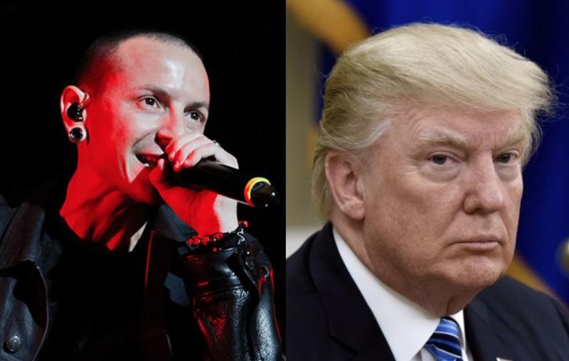 Vokalis Linkin Park, almarhum Chester Bennington dan Presiden A.S. Donald Trump (NME)