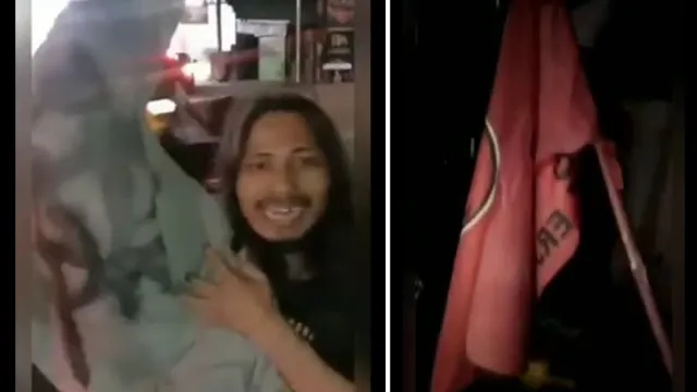Viral! Pria Pakai Jaket PKI, Bawa Bendera PDIP & Ngaku Komunis Diciduk. (gelora).