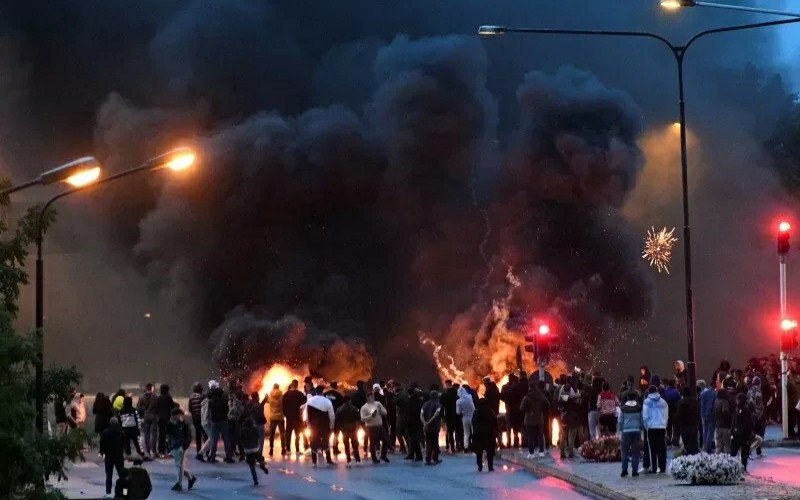 Kerusuhan di Malmo, Swedia. (Antara)