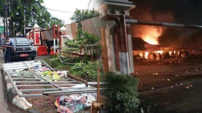 Polsek Ciracas dibakar orang tak dikenal (Tribunnews)