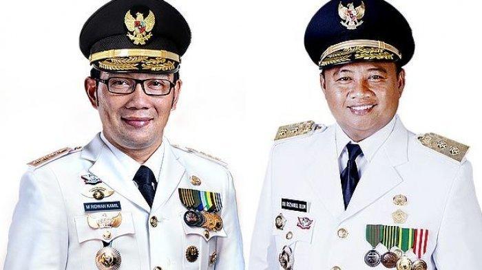 Gubernur Jabar Ridwan Kamil dan Wakilnya UU Rhuzanul (Tribunnews)
