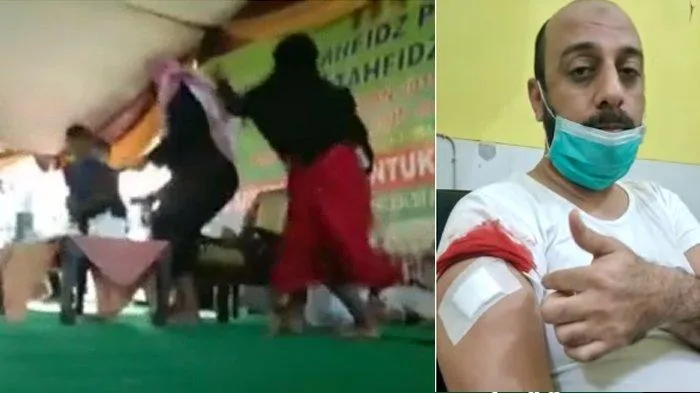 Diserang Mendadak, Syekh Ali Jaber Cabut Sendiri Pisau dari Tubuhnya. (tribun).