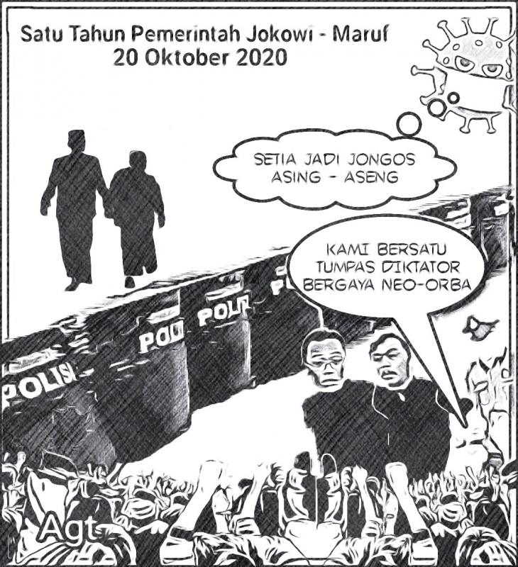 Setahun Jokowi-Maruf: Tolak UU Omnibus Law, Ekonomi Nyungsep & Aktivis Ditangkap! (agt).