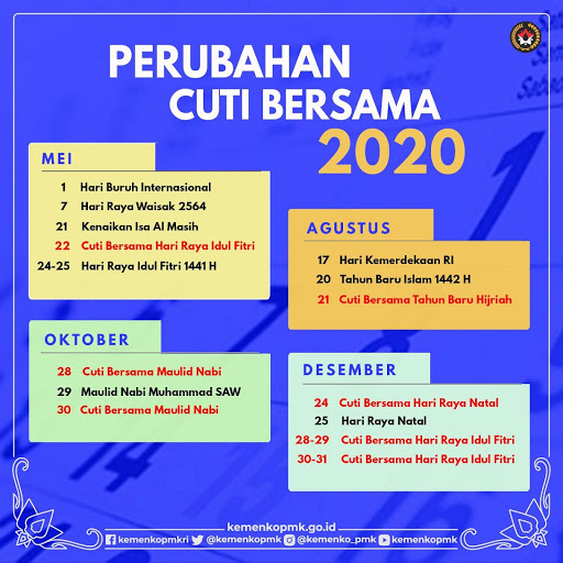Jadwal Cuti Bersama Tahun 2020 dari Pemerintah (Ist)