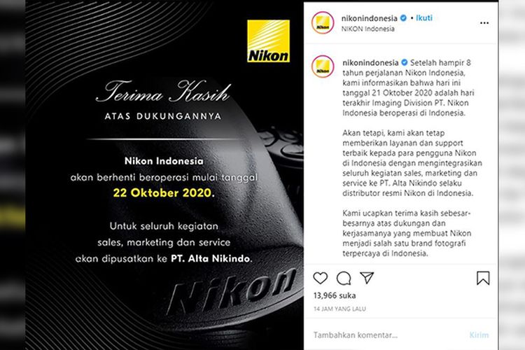 Selamat tinggal Nikon Indonesia