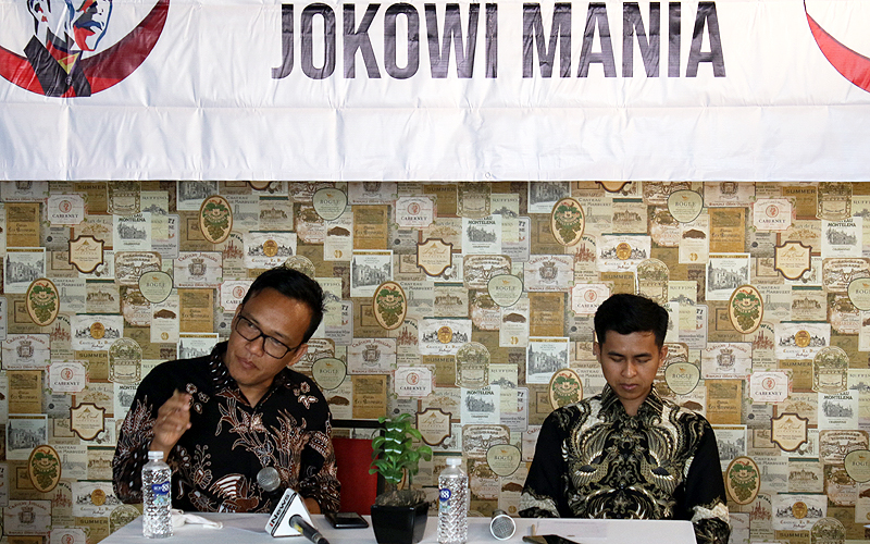 Ketua Relawan Jokowi Mania (Joman) Immanuel Ebenezer ingatkan PDIP soal Ganjar yang dinilainya perpaduan Jokowi dengan Soekarno (Robinsar Nainggolan)