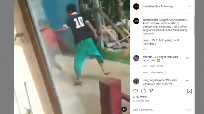 Viral Video Pemuda Tendang Ibu-ibu di Palembang, Disumpahin Netizen. (Instagram).