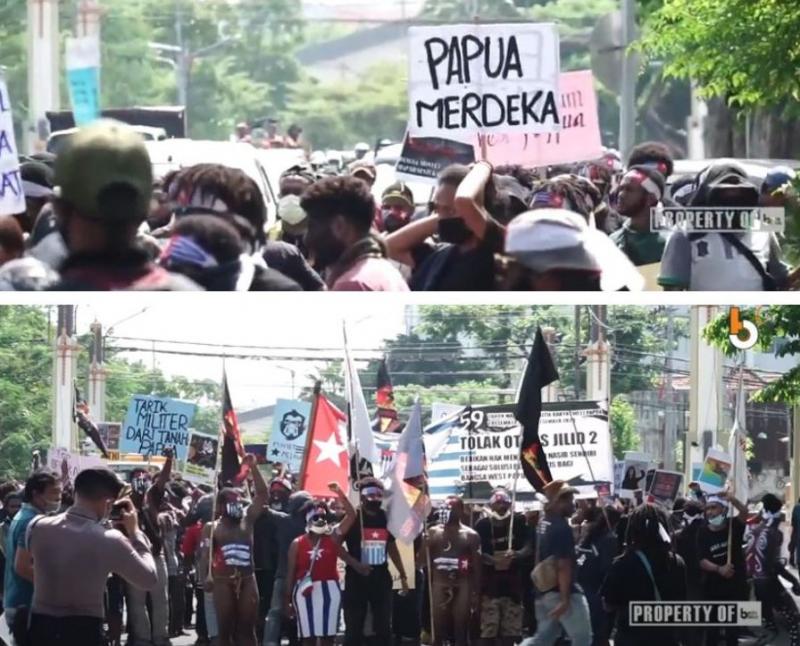 Aksi Papua Merdeka di Surabaya, Netizen: Dimana Banser Penjaga NKRI? (twitter).