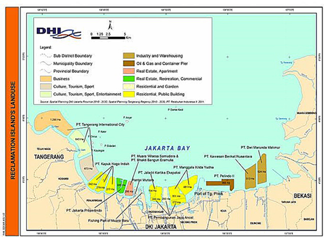 Reklamasi kawasan Tangerang yang terhubung dengan reklamasi pesisir Jakarta (Sumber:DHI)