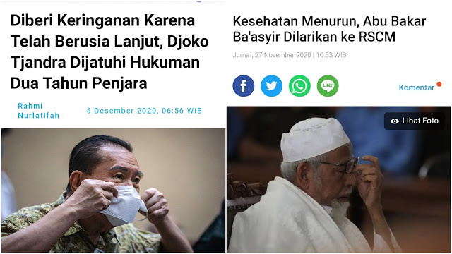 Djoko Tjandra Dihukum Ringan karena Usia, Netizen Singgung Ust Baasyir. (Demokrasi).
