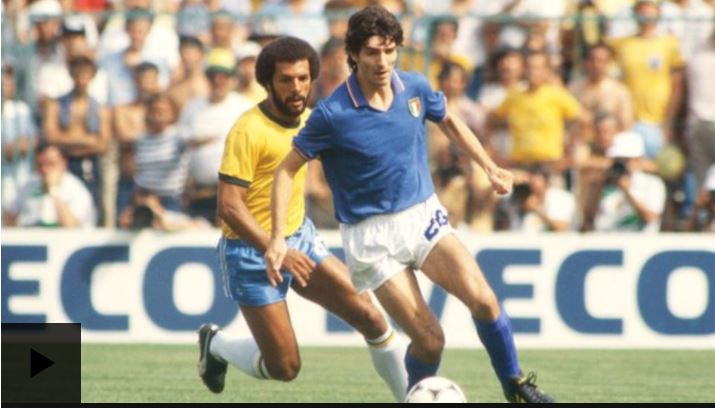 Penampilan terbaik Paolo Rossi di Piala Dunai 1982 usai mencetak 3 gol ke gawang Brasil 