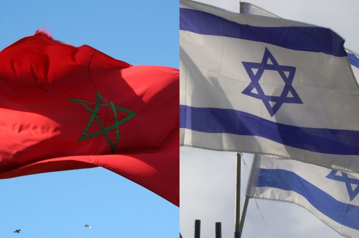 Bendera Maroko dan Bendera Israel (Foto : Pikiran Rakyat)
