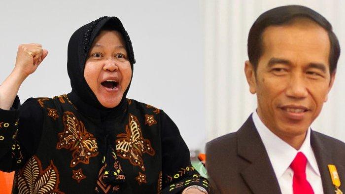 Presiden Jokowi & Menteri Risma (Tribun).