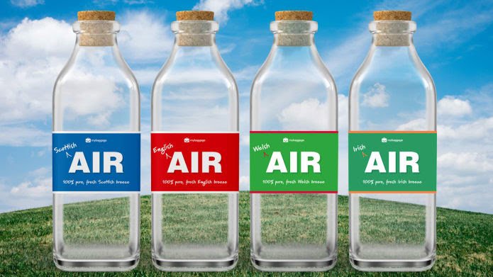 My Baggage menjual udara dalam kemasan botol untuk warga Inggris di luar negeri yang merindukan aroma kampung halaman. (Foto: CNN).