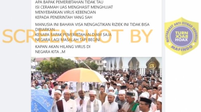 Ribuan Orang Sambut Ustaz Abdul Somad Tanpa Pakai Masker, Hoaks! (Suara).
