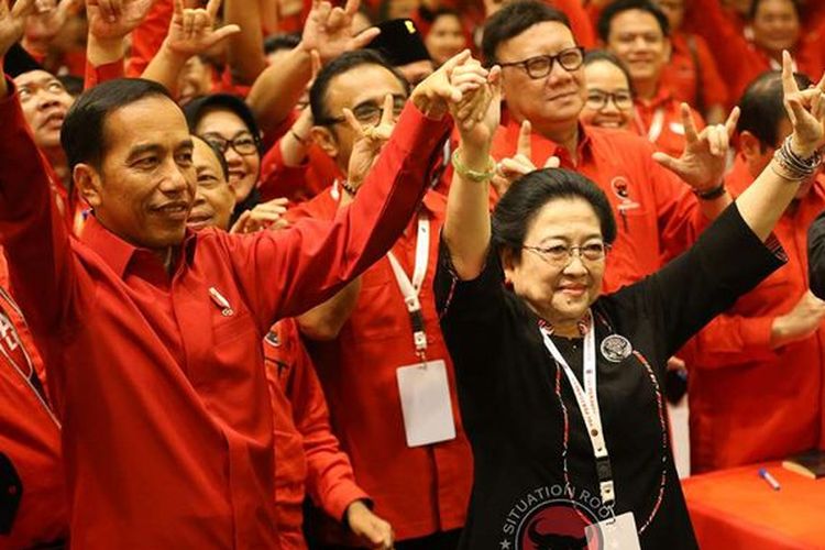 Ketum PDI P Megawati dan Presiden RI Joko Widodo (Kompas)