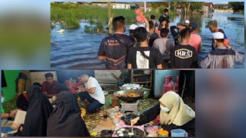 Tanpa Atribut! FPI Buka Dapur Umum & Evakuasi Korban Banjir Kalsel (Gelora).