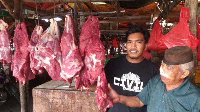 Pedagang daging sapi di Jakarta (Tribunnews)