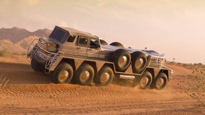 Mobil mewah Sultan Arab punya 14 roda dan bisa melintas di gurun pasir (terbaruberita)