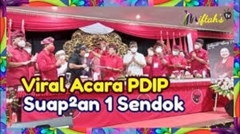Acara PDIP Bali Tiup Lilin Buka Masker & Suap-suapan Satu Sendok Viral. (Nusadaily).