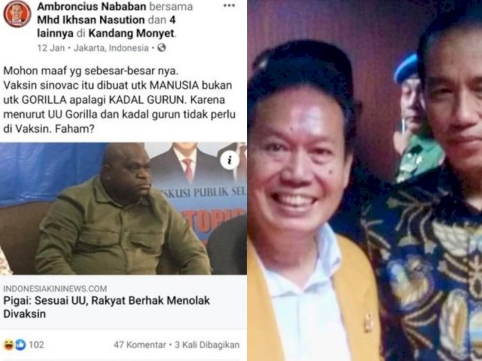 Rrelawan Jokowi-Amin Ambroncius Nababan bantah rasis ke Pigai, hanya lelucon (indozone)