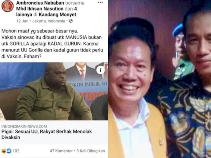 Usai hina Natalius Pigai, relawan Jokowi Amin, Abroncius Nababan minta maaf dan berharap bisa damai (indozone)