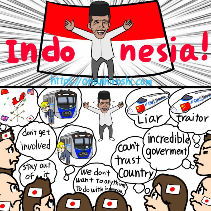 Judul: Kritik Jepang Kepada Jokowi, Presiden yang Tak Kredibel dan Kompeten, Karya: Onan Hiroshi (Kartunis Jepang)