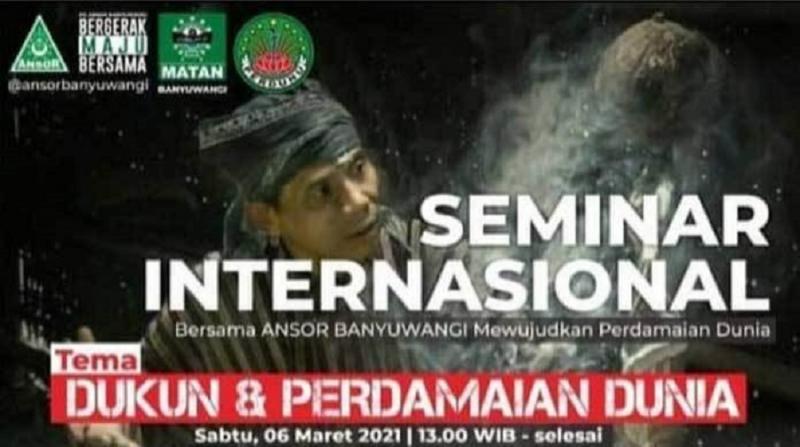 Ada Logo GP Ansor & NU Online di Flyer Seminar Dukun Internasional. (Riaunews).