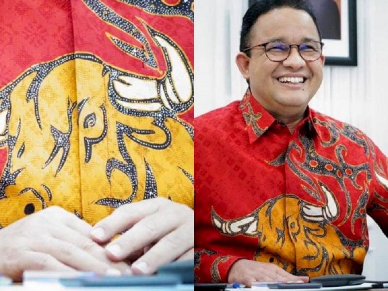 Ketika Anies Baswedam Unggah Foto Pakai Batik Motif Banteng Merah. (Indozone).