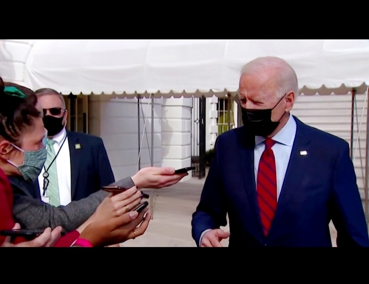 Presiden Joe Biden saat diwawancarai awak media soal keterlibatan MBS atas kematian Jamal Khashoggi. (Foto: Tangkapan layar Reuters).