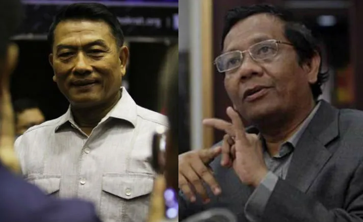 KSP Moeldoko dan Menkopolhukam Mahfud MD (Tagar)