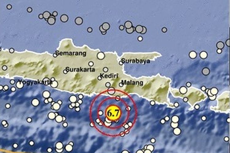 Gempa 6,7 Magnitudo di Malang-Banyuwangi (Tribun)