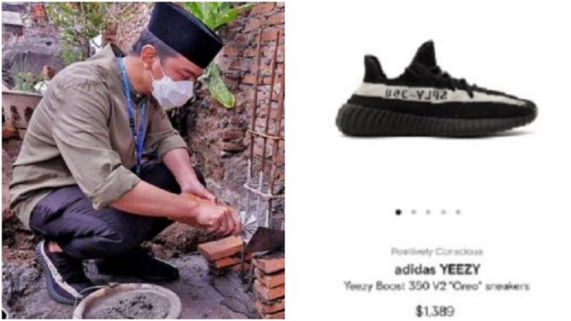 Gibran Hidup Mewah, Pakai Sepatu Adidas Yeezy Boost Seharga Rp 20 Juta. (Gelora).