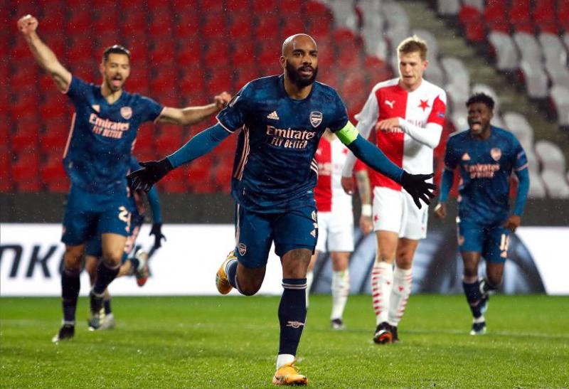 Arsenal sukses membantai Slavia Praha 4-0 pada leg kedua Perempat final Liga Europa. (Republika).
