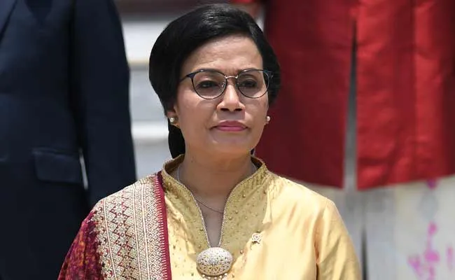 Menkeu Sri Mulyani saat mengenakan kebaya (Bisnis)