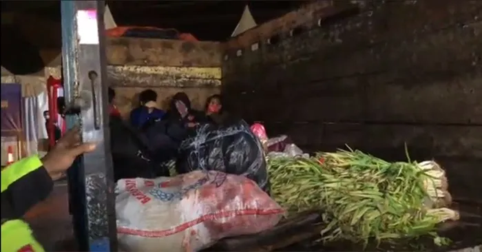 Pemudik ini nekad naik truk sayur ditengah larangan mudik (Detik)