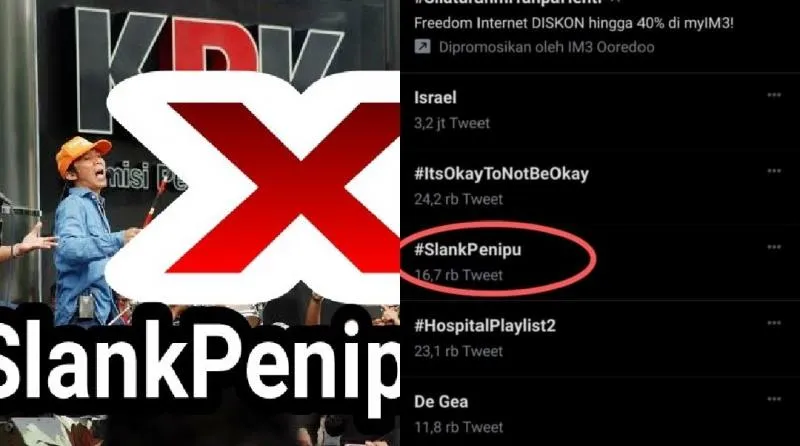 Tagar #Slankpenipu Menjadi Trending Nomor 1/ Galih Wijaya