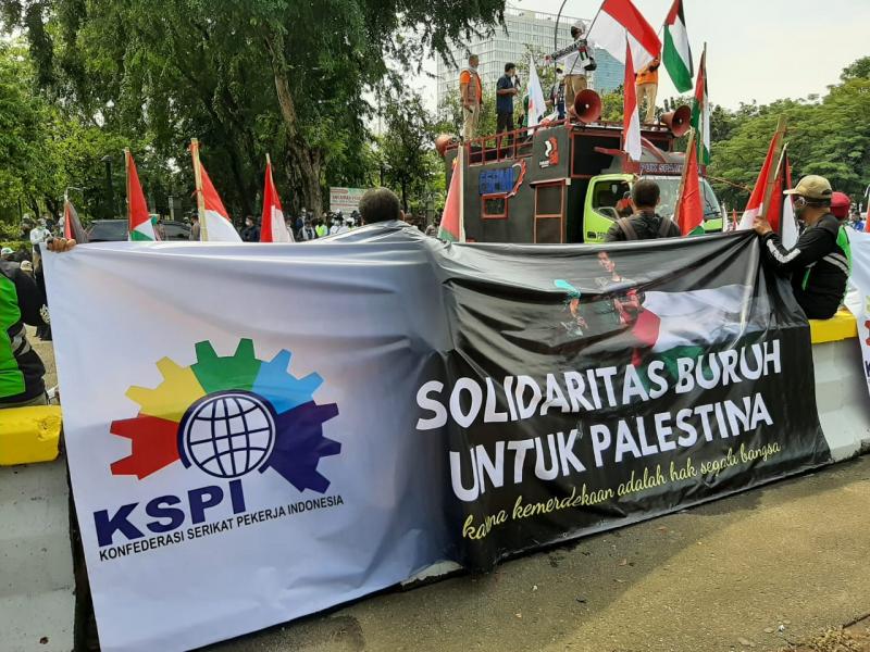 KSPI lakukan aksi solidaritas untuk warga Palestina (Inisiatifnews)