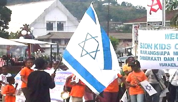 Ilustrasi pengibaran bendera Israel di Papua (nusantaranews)