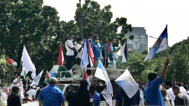 KNPI lakukan Demo Didepan Kedubes AS (Antara)
